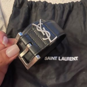 YSL Black Leather Belt